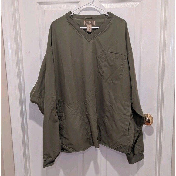 Duluth Trading Size 3X Olive V neck Windshirt Windbreaker Jacket Pullover - Picture 1 of 5